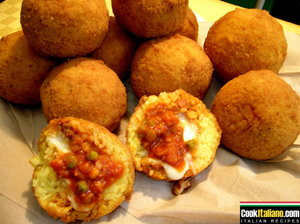 Sicilian style fried rice balls - Ricetta