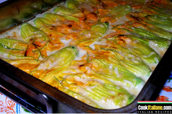 Lombard style stuffed zucchini flowers