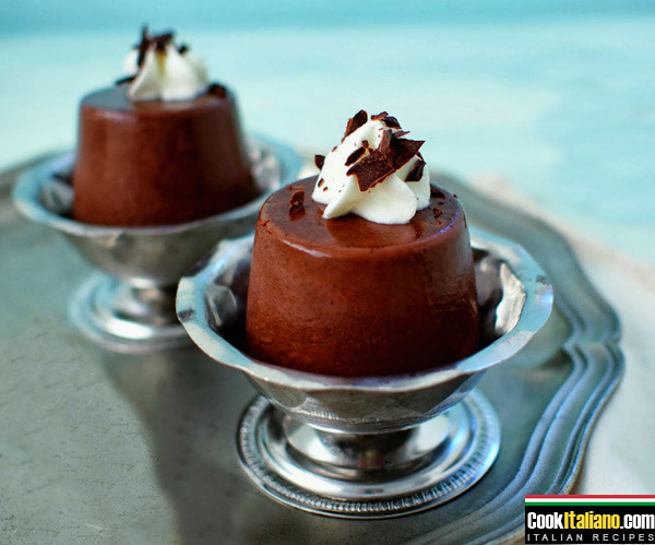 Chocolate and coffee panna cotta