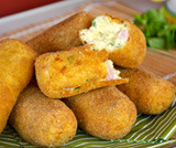 Potato croquettes with ham and font...