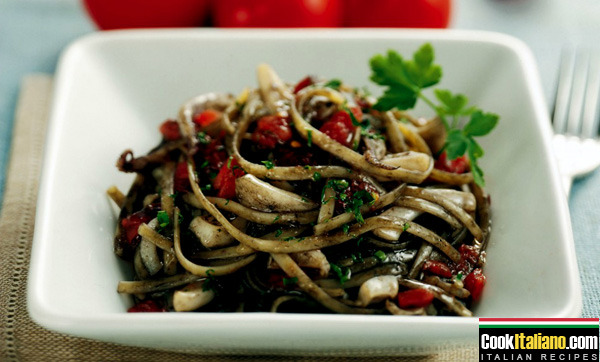 Linguine with baby cuttlefish