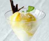 Champagne and pineapple sorbet