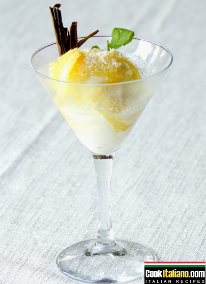 Champagne and pineapple sorbet
