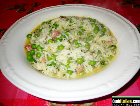 Rice with green peas - Ricetta