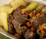 Wild boar with apples